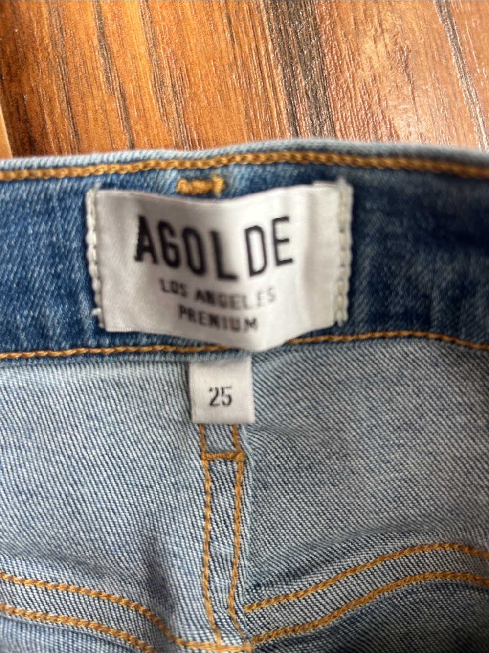 Agolde Light Blue Distressed Skinny Jeans - Size 25 - Picture 3 of 8